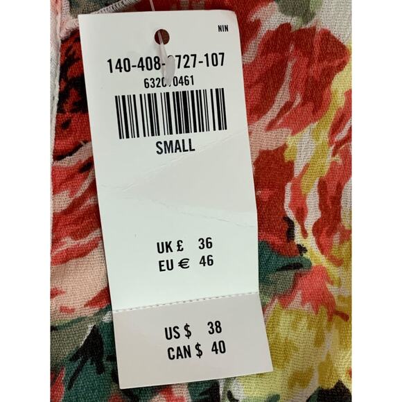 Small Abercrombie & Fitch Womens New Crop Top Peasant Floral - Picture 8 of 9